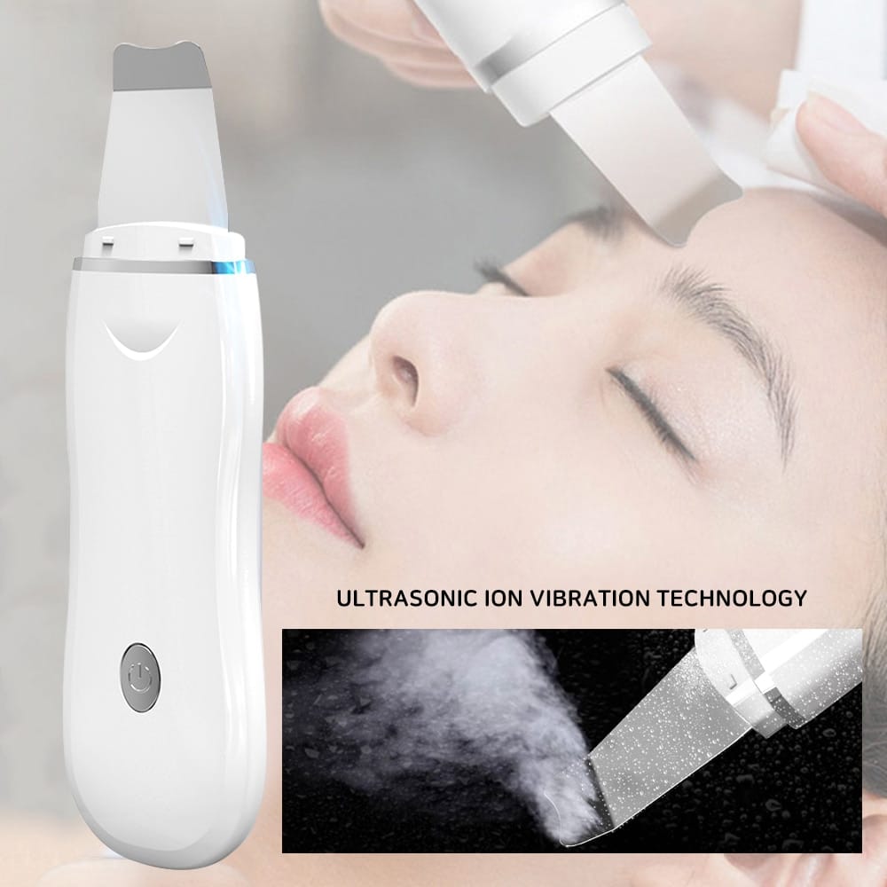 Ultrasonic Skin Scrubber Pore Cleaner 2+4 Kit Facial Ion Shovel Deep Face Cleaning Sonic Peeling Device Kit Blackhead Remover