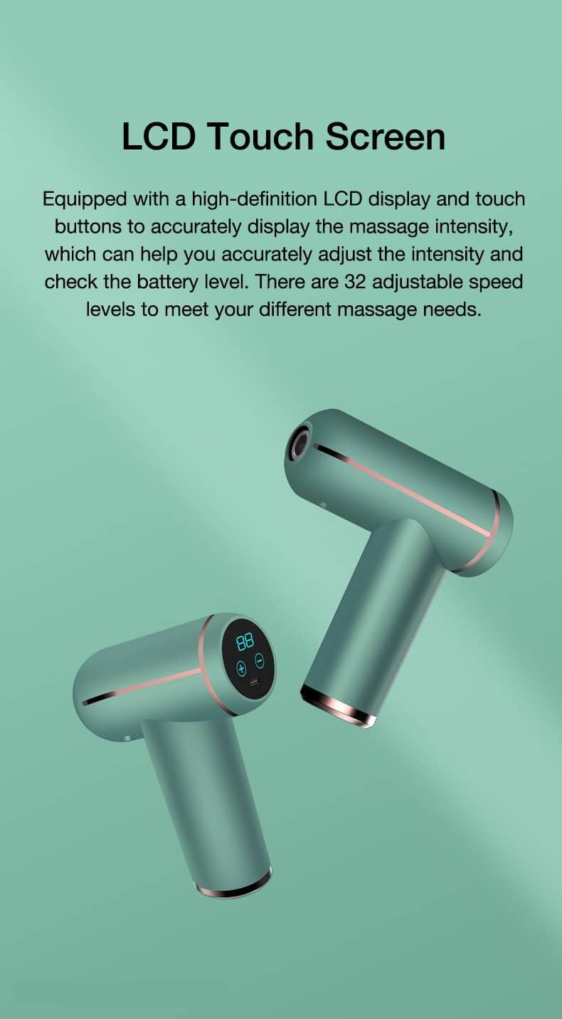 MUKASI LCD Display Massage Gun Portable Percussion Pistol Massager For Body Neck Deep Tissue Muscle Relaxation Gout Pain Relief