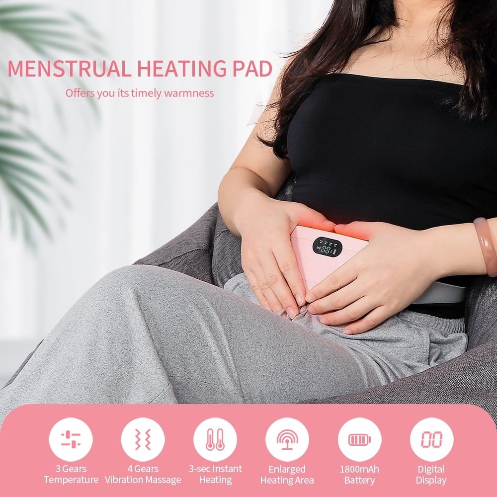 Lady Menstrual Heating Pad Warm Palace Belt Relieve Menstrual Pain Hot Compress Massager Uterus Cold Dysmenorrhea Relieving Belt